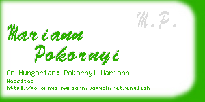 mariann pokornyi business card